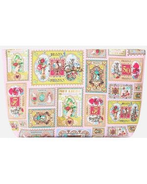CAMILLA Small Makeup Clutch Painted Prayers - White
