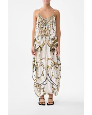 CAMILLA Panelled Harem Pant With Tie Waist Chain Gang - White