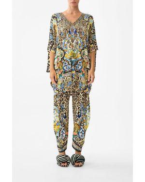 CAMILLA Split Hem Jersey Pant Sevillian Style - Metallic