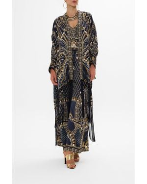 CAMILLA High Low Hem Layer With Macrame Fringing Dance With The Duke - Black