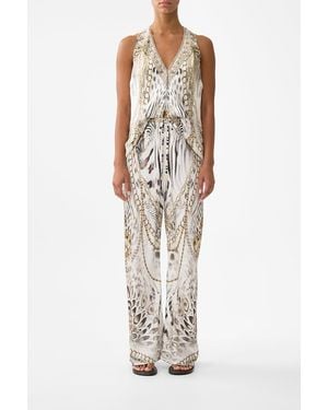 CAMILLA Bias Cut Drawstring Pant Lady Lionheart - White
