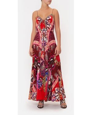 CAMILLA Long Dress With Tie Front Artesania Mania - Red