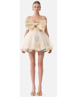 CAMILLA Short Dress With Bow Detail A Beloved Boudoir - Natural