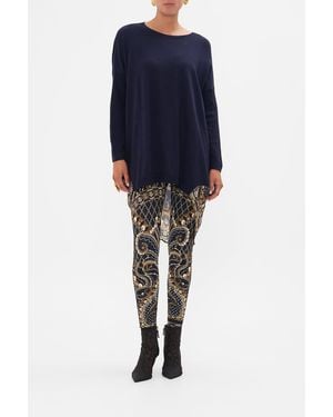 CAMILLA Long Sleeve Sweater With Print Back Dance With The Duke - Blue