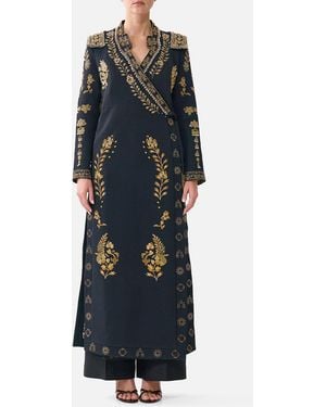 CAMILLA Cross Over Coat Taurus Rising - Black