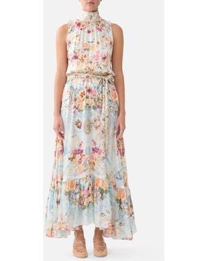 CAMILLA Necktie Dress With Elasticated Waist A Taste For Lace - White