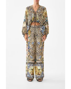 CAMILLA Button Front Lounge Pant Sevillian Style - Metallic