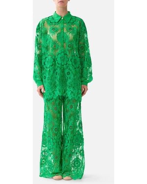 CAMILLA Stepped Hem Shirt Sacromonte Señorita - Green
