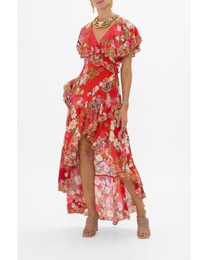 CAMILLA Frill Sleeve Long Dress Sweet Home Alexandria - Red