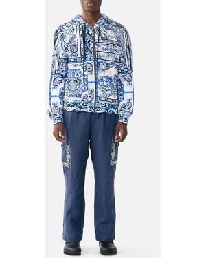 CAMILLA Zip Through Hoodie A Tiled Wonderland - Blue