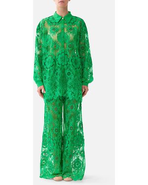 CAMILLA Stepped Hem Shirt Sacromonte Señorita - Green