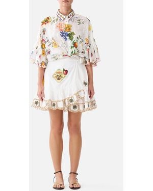 CAMILLA Ruffle Hem Wrap Skirt Va Va Vintage - White
