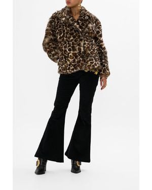 CAMILLA Oversized Fur Biker Jacket Born - Black
