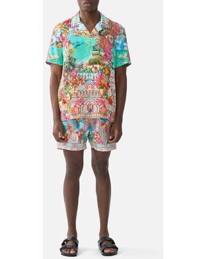 CAMILLA Short Sleeve Camp Collared Shirt - Multicolour