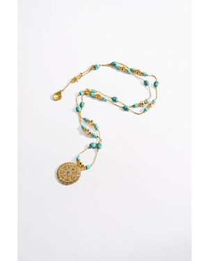 CAMILLA Bohemian Babylon Long Beaded Necklace - Blue
