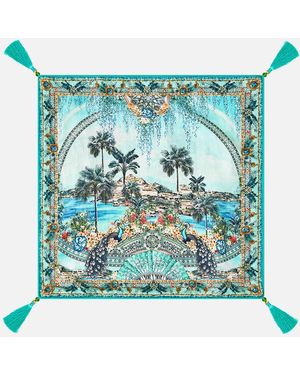 CAMILLA Small Square Cushion Balearic Bebé - Blue