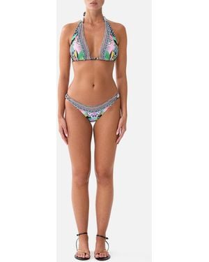 CAMILLA Fabric Tab Halter Neck Tie Bikini Set Millamorphosis - Orange