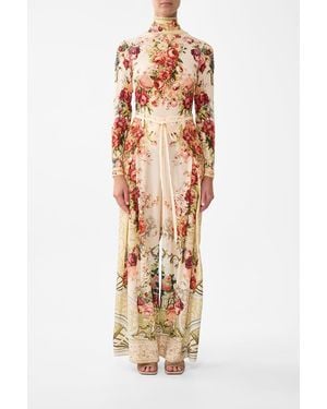 CAMILLA Soft Wide Leg Pant With Tie Detail Meet Me - Metallic