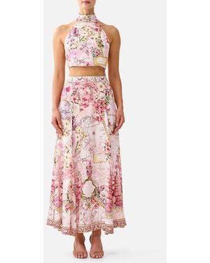 CAMILLA Panelled Flared Long Skirt Journal De Voyage - White