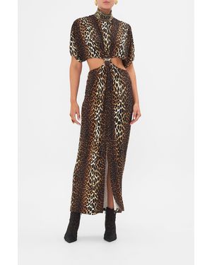 CAMILLA High Neck Twist Cut Out Jersey Dress Amsterglam - Multicolor