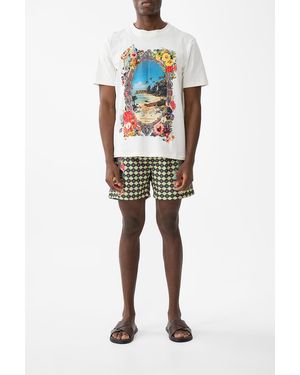 CAMILLA Relaxed Heavyweight Crew Neck Tee Bathing Bombshell - White