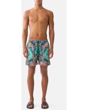 CAMILLA Mid Length Boardshort With Elastic Waist Animal Alchemy - Blue