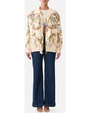 CAMILLA Double Collared Oversized Jacket A Certain Je Ne Sais Quoi - Blue