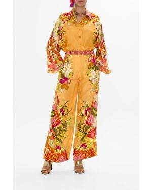CAMILLA Wide Leg Waisted Pant The Flower Child Society - Orange