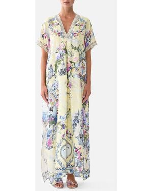 CAMILLA Front Pleat Kaftan Chinoiserie Child - White