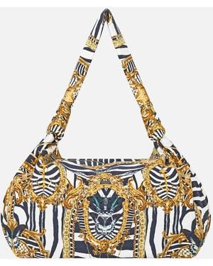 CAMILLA Slouch Shoulder Bag With Knot Details Zig Zag Zoo - White