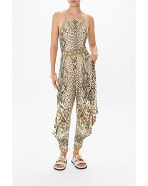 CAMILLA Relaxed Square Neck Jersey Tank Looking Glass Houses - Natural