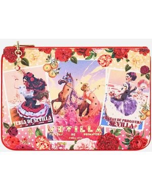 CAMILLA Small Canvas Clutch Olé Olé - Pink