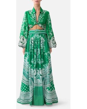 CAMILLA Cropped Wrap Shirt Sacromonte Señorita - Green