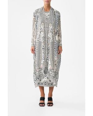 CAMILLA Long Casual Jacket With Pockets Marble Heaven - Grey