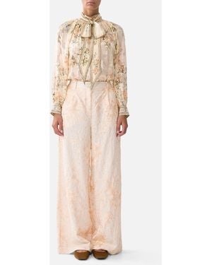 CAMILLA Wide Leg Waisted Pant Twilight - White