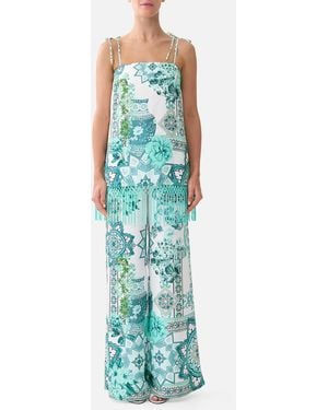 CAMILLA Straight Scarf Top Balearic Bebé - Blue