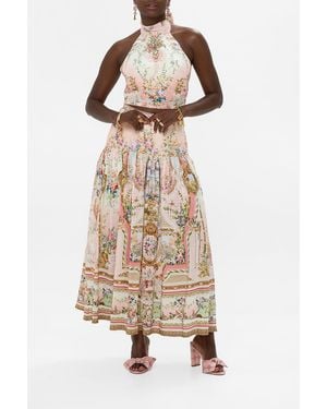 CAMILLA Halter Tie Back Top Lisbon Lullaby - Natural