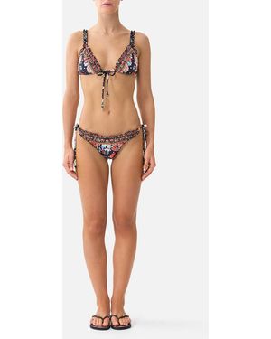 CAMILLA Skimpy Bikini Bottom With Ruched Edges Daughters Of Duende - White