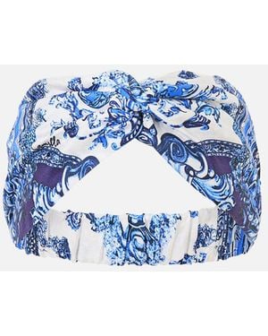 CAMILLA Woven Twist Headband A Tiled Wonderland - Blue