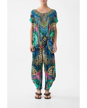 CAMILLA Jersey Drape Pant With Pocket Animal Alchemy - Blue