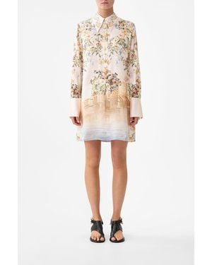 CAMILLA Mini Shirt Dress Twilight - Natural