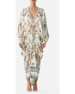 CAMILLA T Shape Long Kaftan Ballad Of The Bibliothèque - White