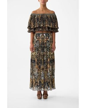 CAMILLA Pleated Midi Skirt - Multicolour