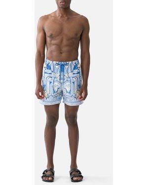 CAMILLA Mid Length Boardshort With Elastic Waist De Nada Granada - Blue