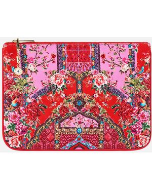 CAMILLA Small Canvas Clutch Heirloom Empire - Red