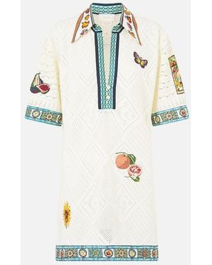 CAMILLA Silk Collar Knit Tunic Magic Of The Mercado - Blue