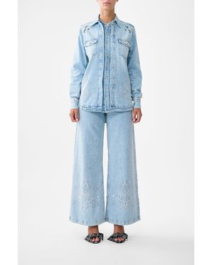 CAMILLA Sophy Kitsch Stitch Relaxed Shirt - Blue