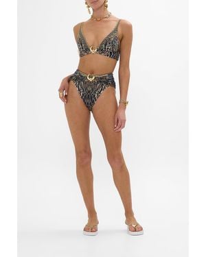 CAMILLA High Tri Bra With Pleats And Trim Cat Worship - Black