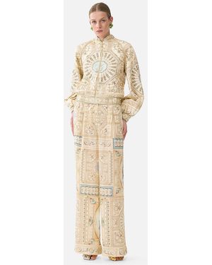 CAMILLA Wide Leg Waisted Pant A Beloved Boudoir - Natural