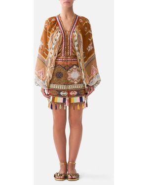 CAMILLA Mini Skirt Fabric Of Time - Brown